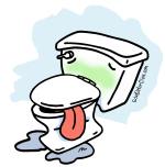 Unwell Toilet, Backed-up Toilet, Plumbing Problem, Code 2 clip art, clogged crapper