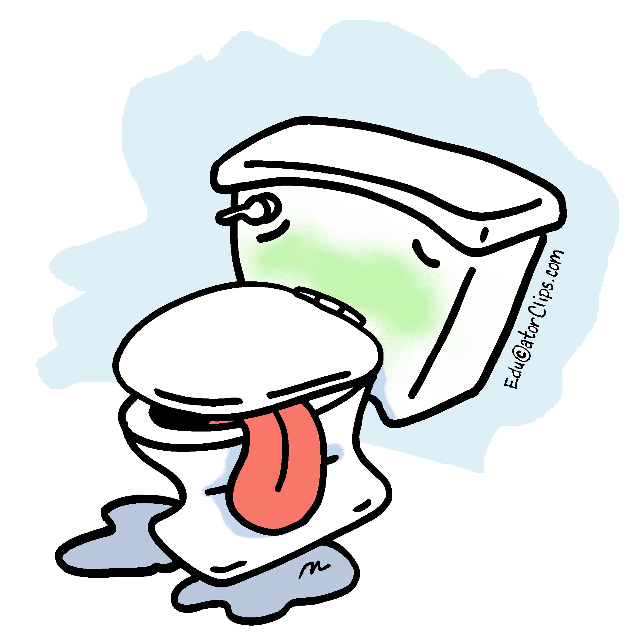 Unwell Toilet, Backed-up Toilet, Plumbing Problem, Code 2 clip art
