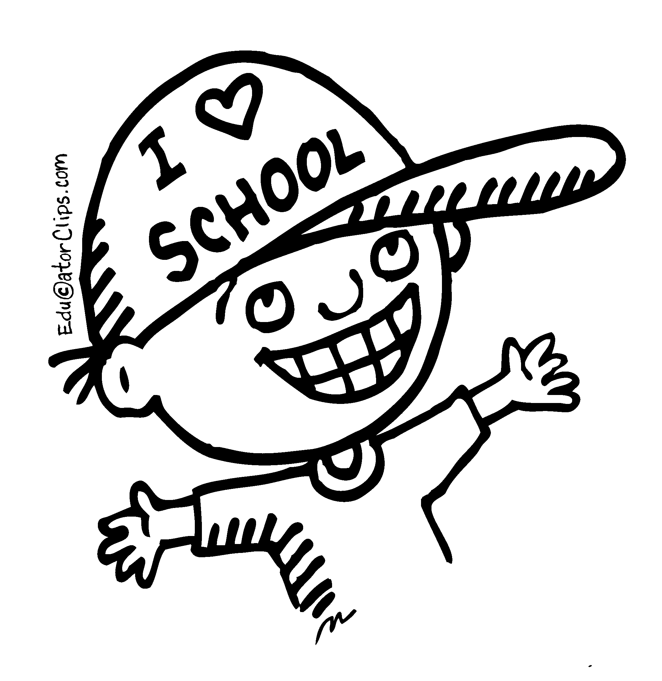 happy school boy clipart