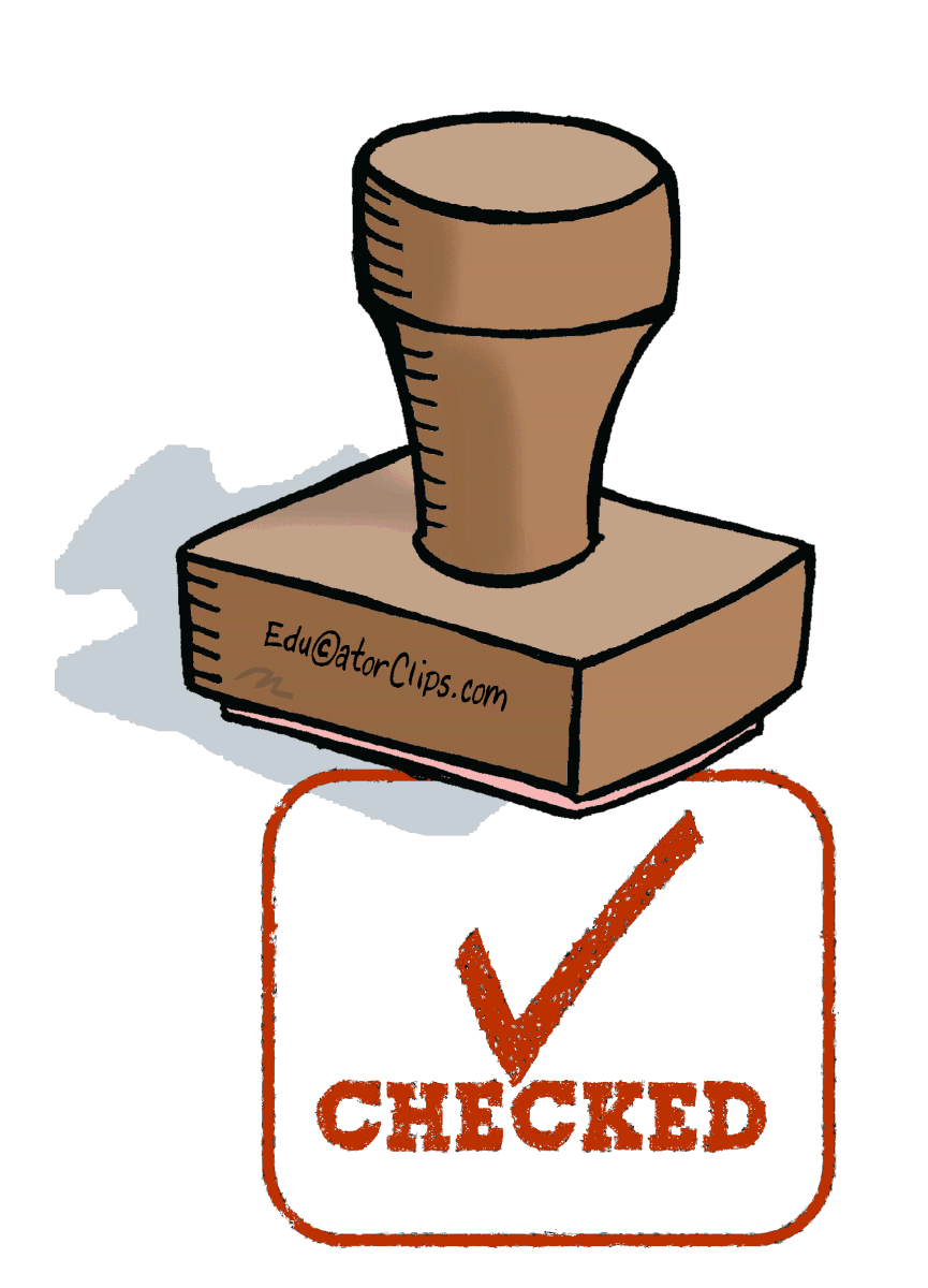 Checked Rubber Stamp Clip Art