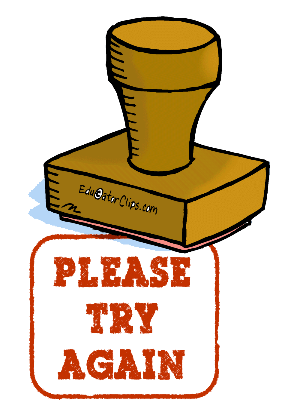 Try Again Rubber Stamp Clip Art