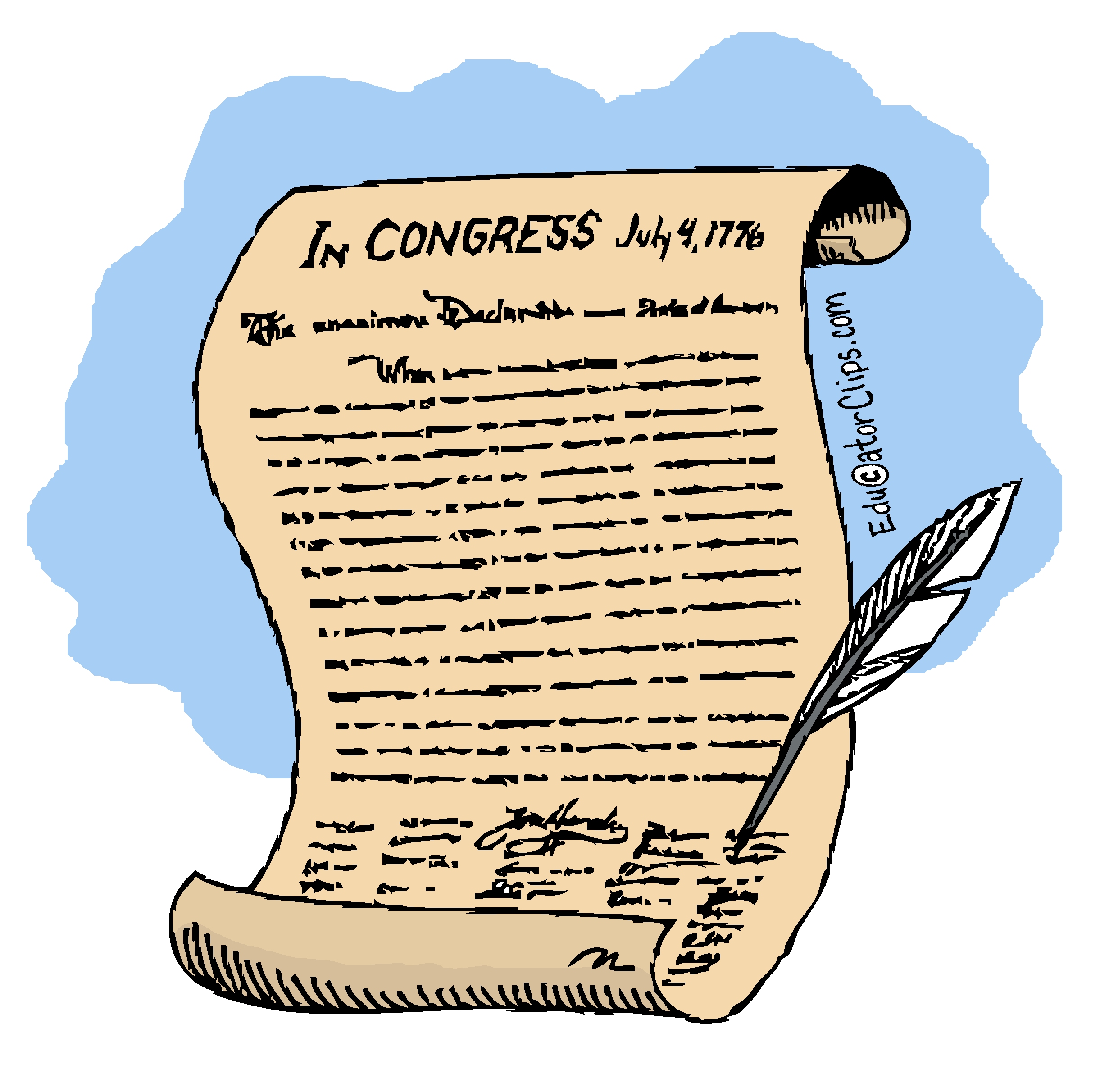 declaration of independence scroll clipart