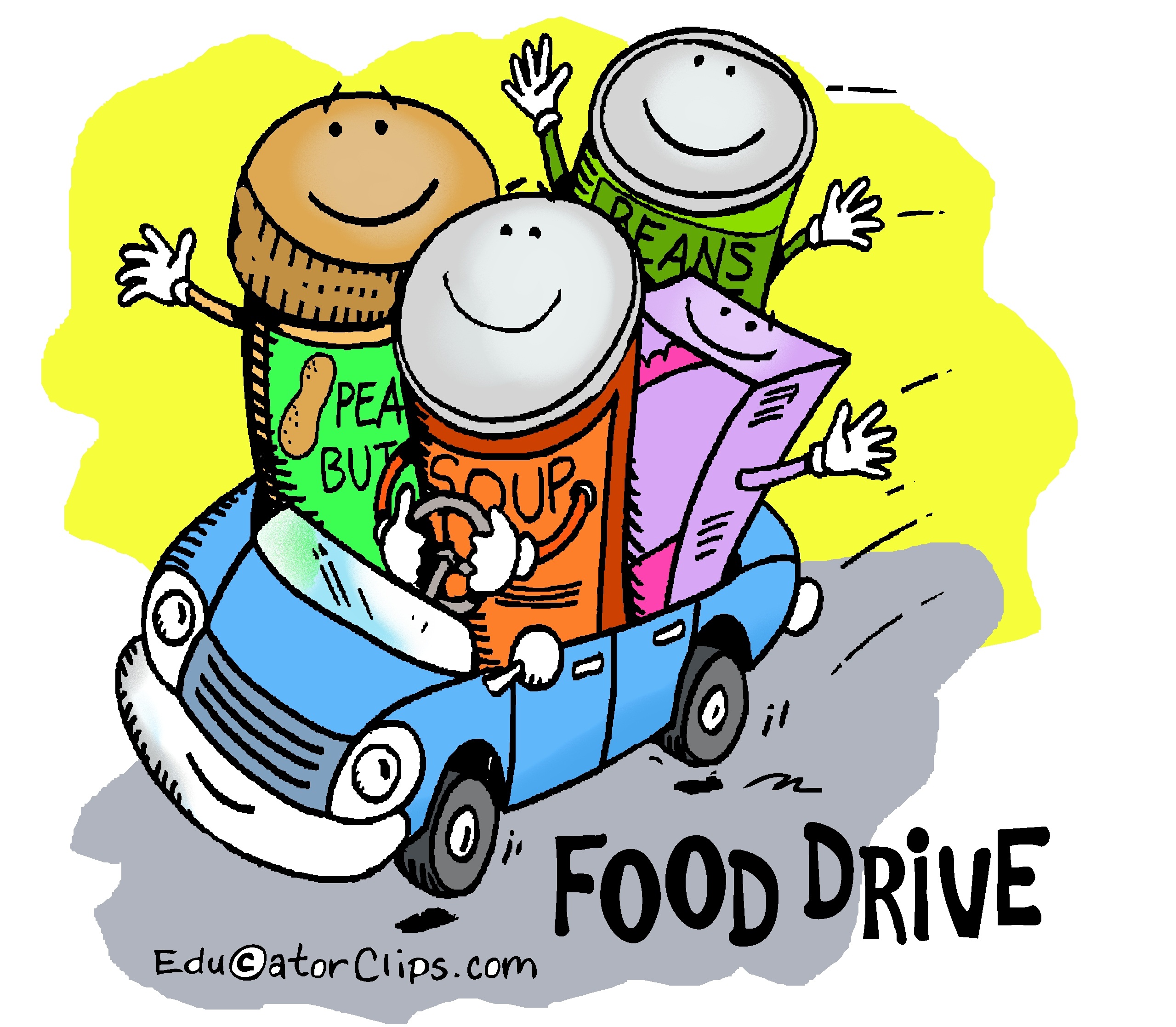 Food Drive clip art, School Food Drive, classroom food drive
