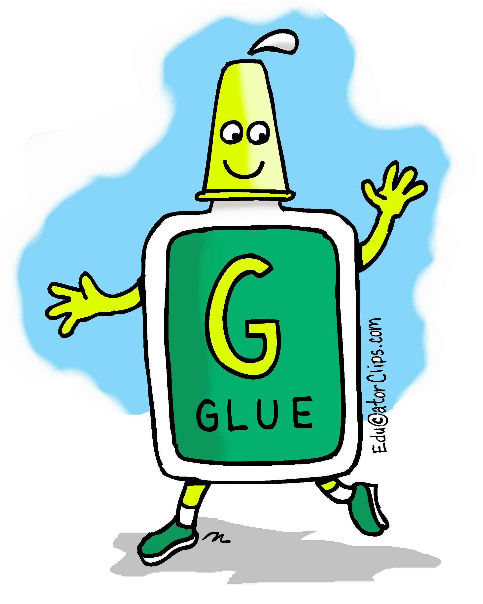 Friendly Glue Bottle Clip Art