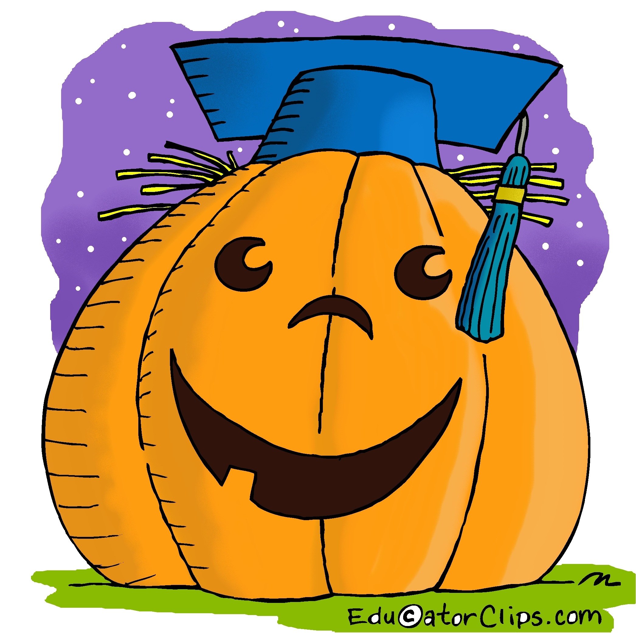 One Smart Pumpkin Clip Art by Mark A Hicks, halloween clip art,jack-o-lantern clip art