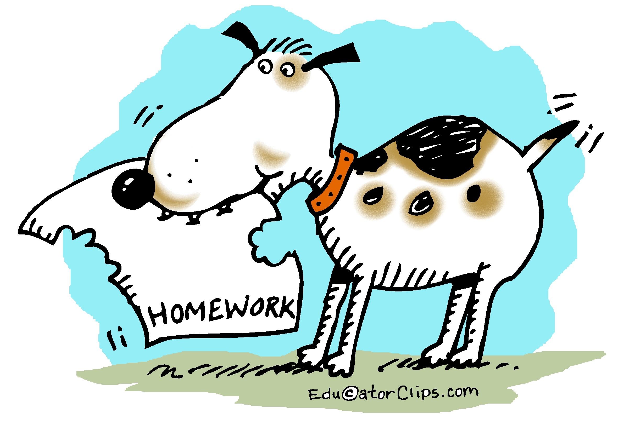 dog eating homework cartoon