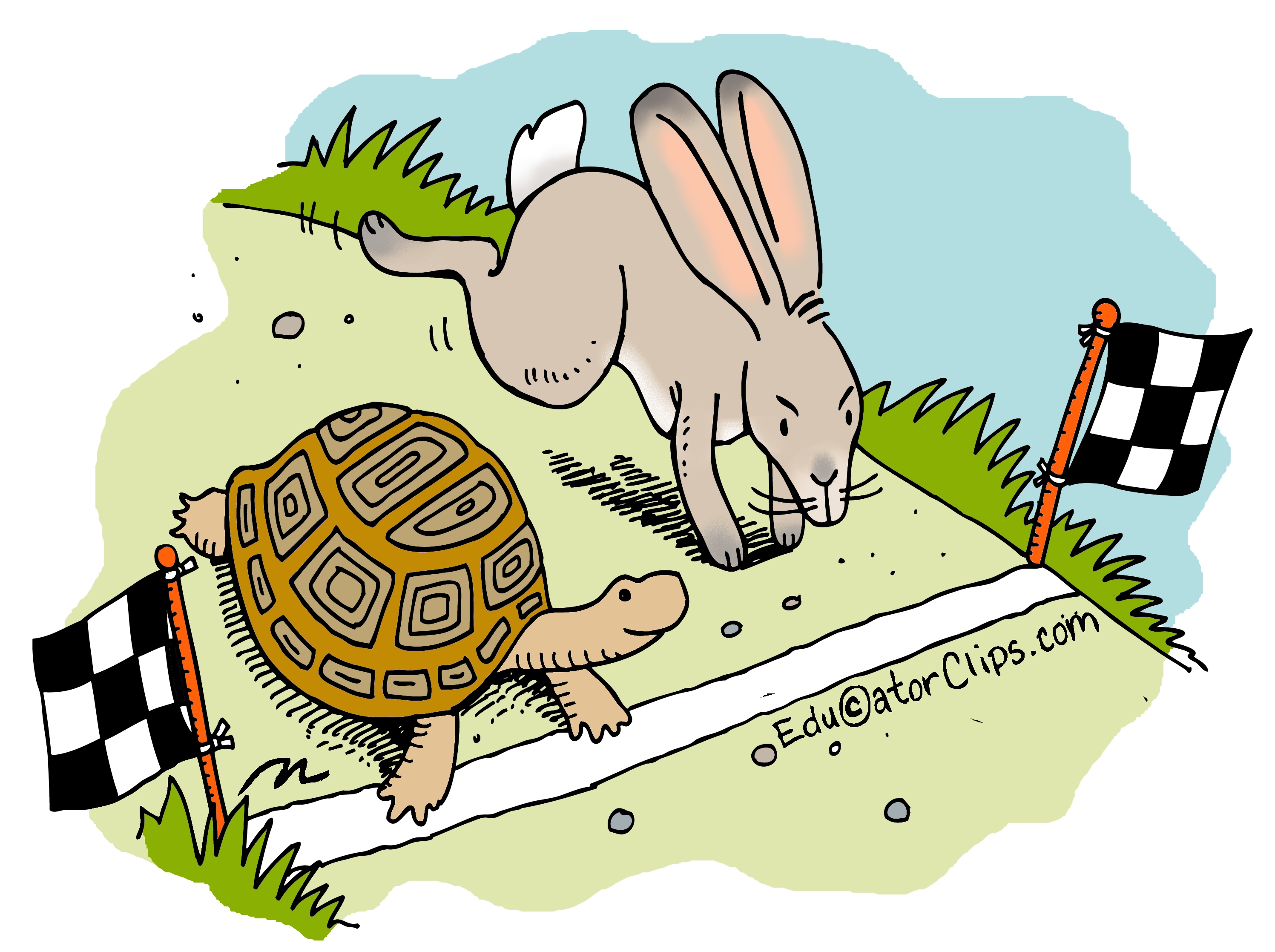 Tortoise and Hare Clip Art, Aesop's Fable