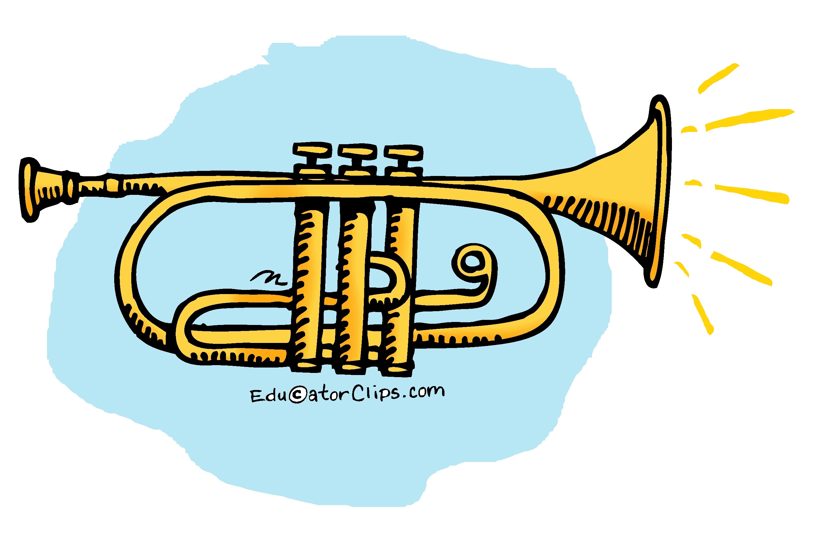 Trumpet Clip Art, music clip art, brass instrument clip art, school band clip art