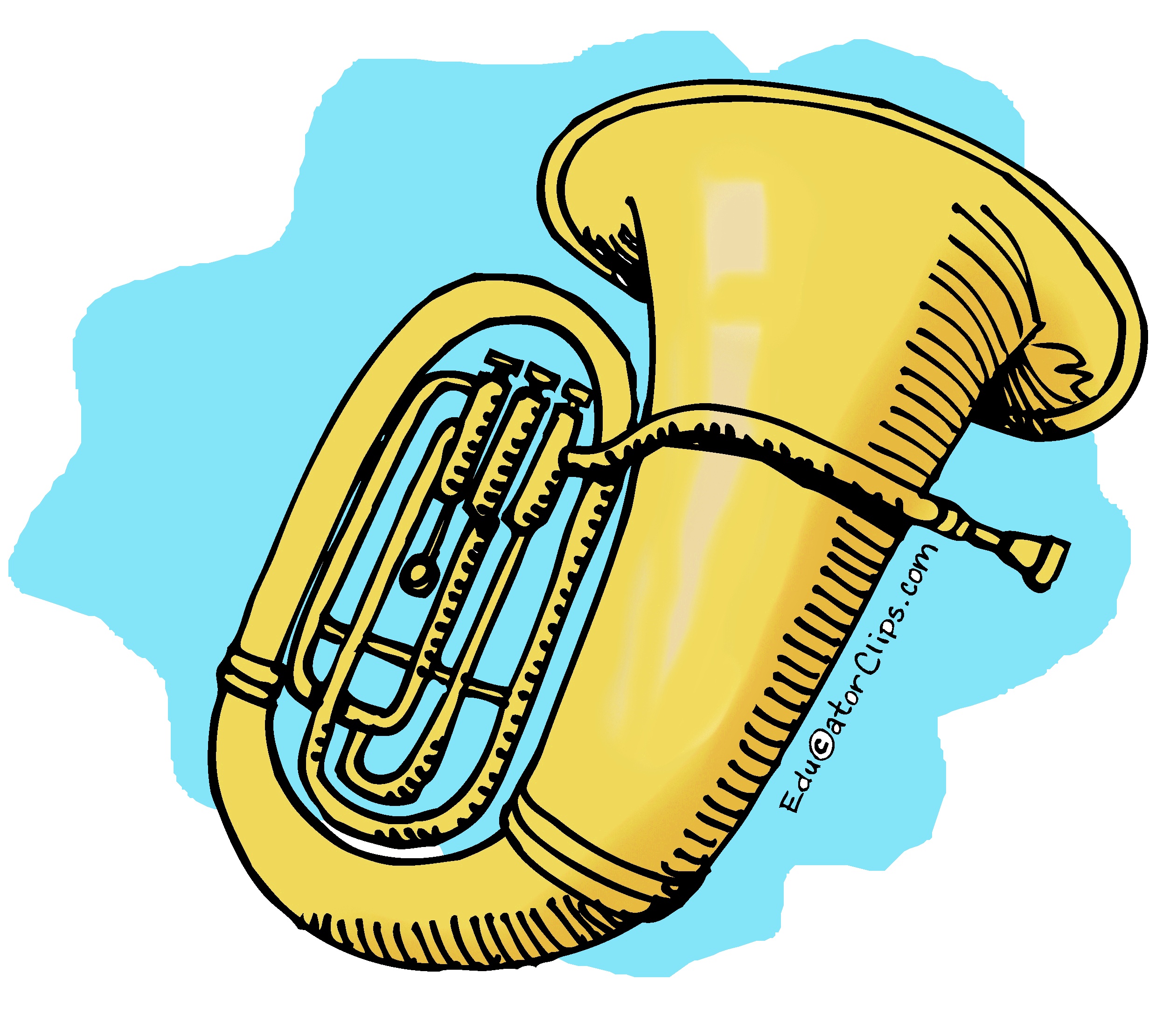 Tuba Clip Art, music clip art, brass instrument clip art, school band clip art