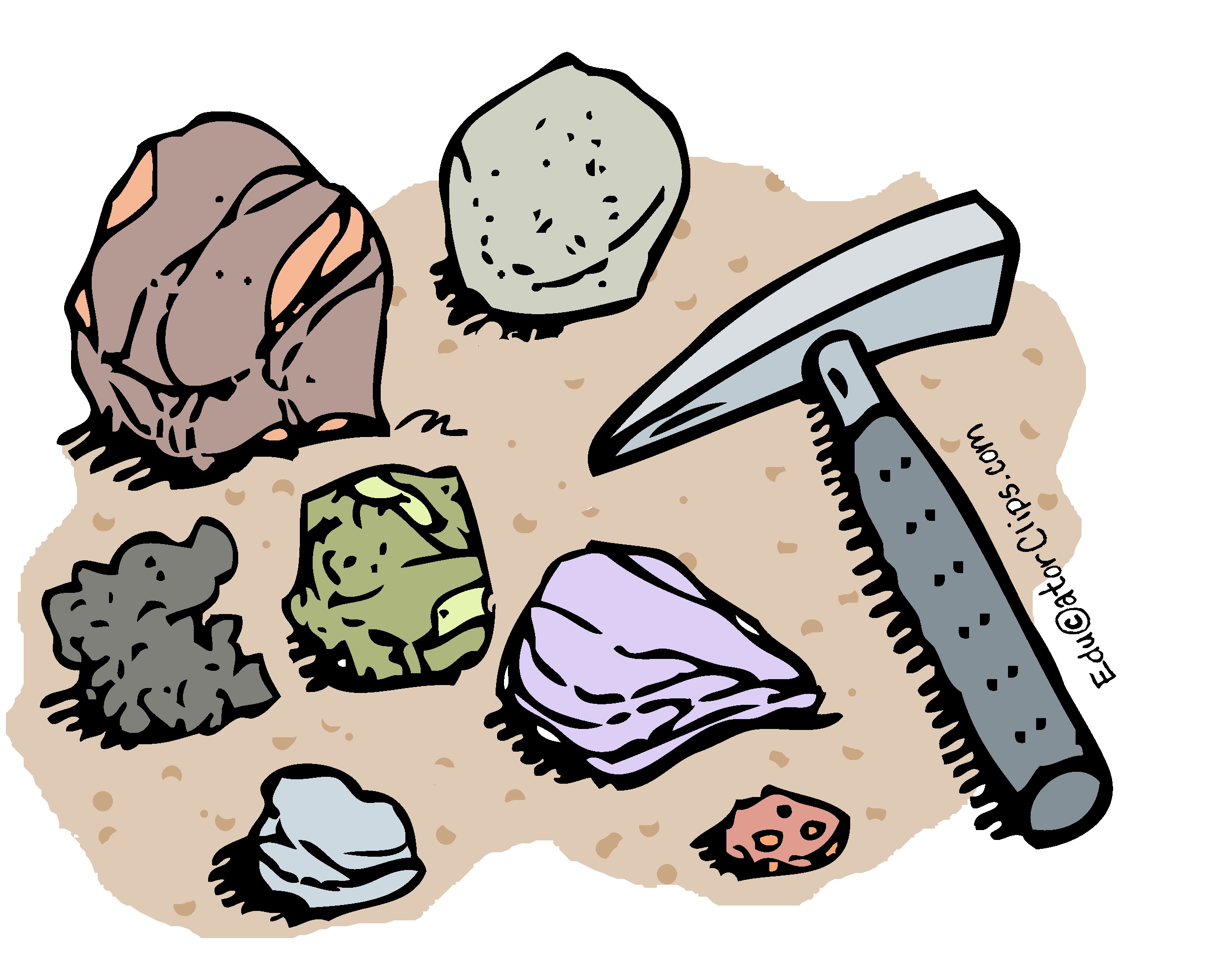 Geologist Hammer and Rocks Clip Art