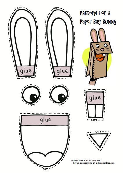 Paper Bag Puppet Clip Art